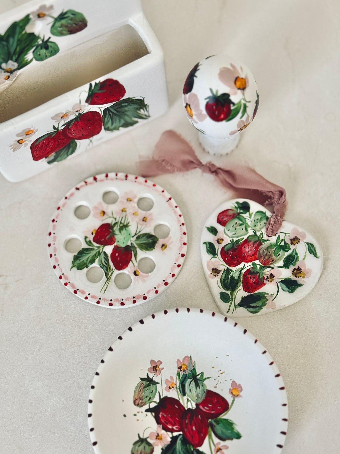 Strawberry Hand-Painted Egg