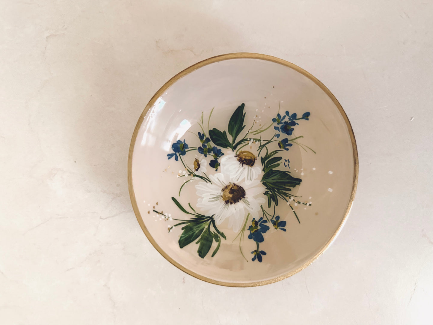 Daisy Lavender Trinket Dish