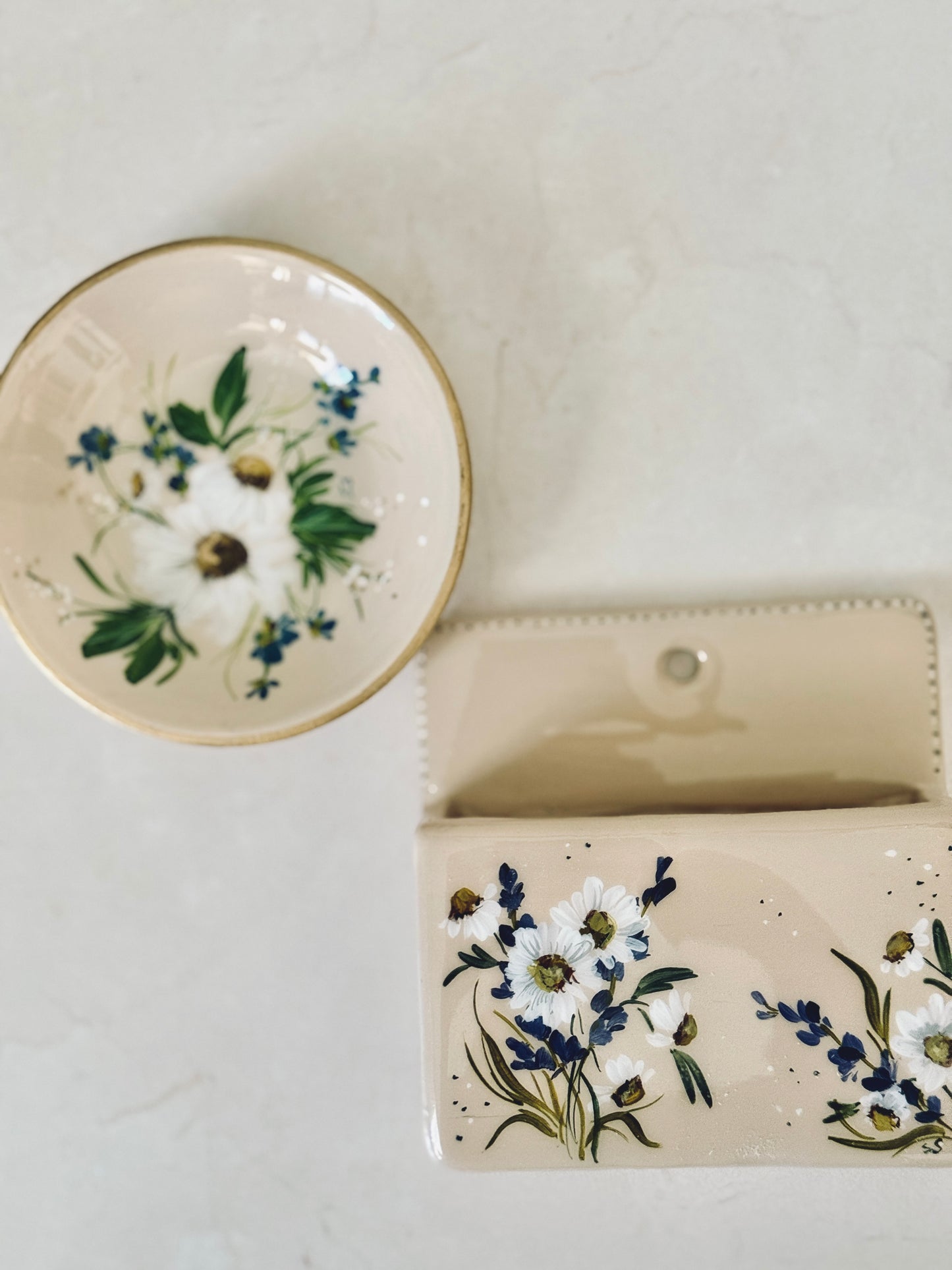 Daisy Lavender Trinket Dish