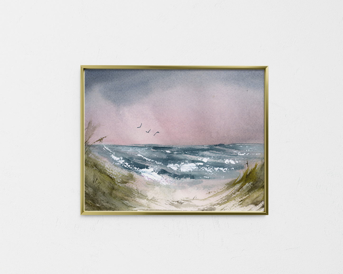 Stormy Blush Beach Giclee Print