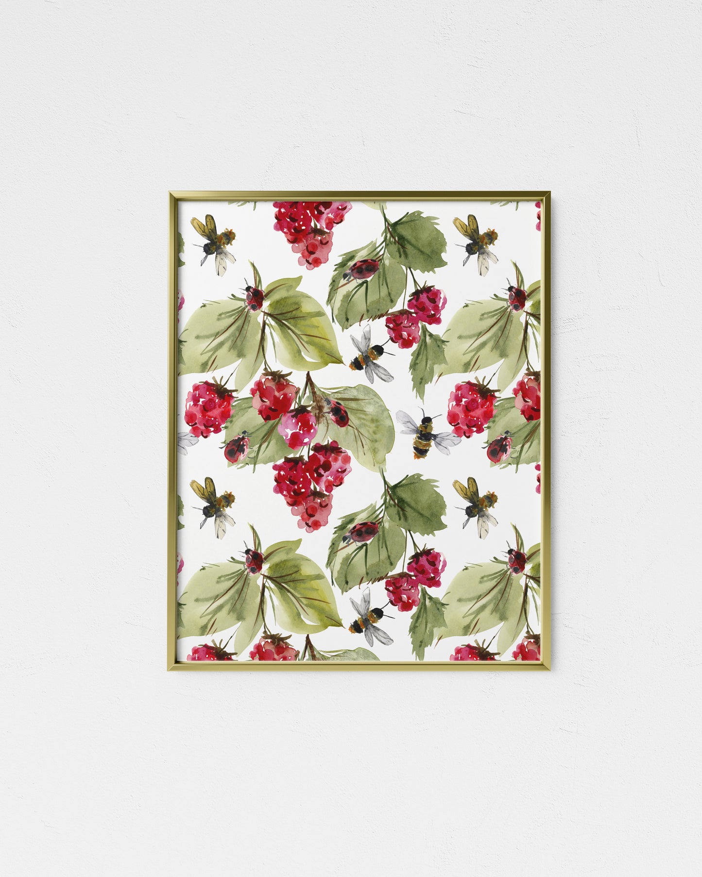 Raspberry Bees Giclee Print