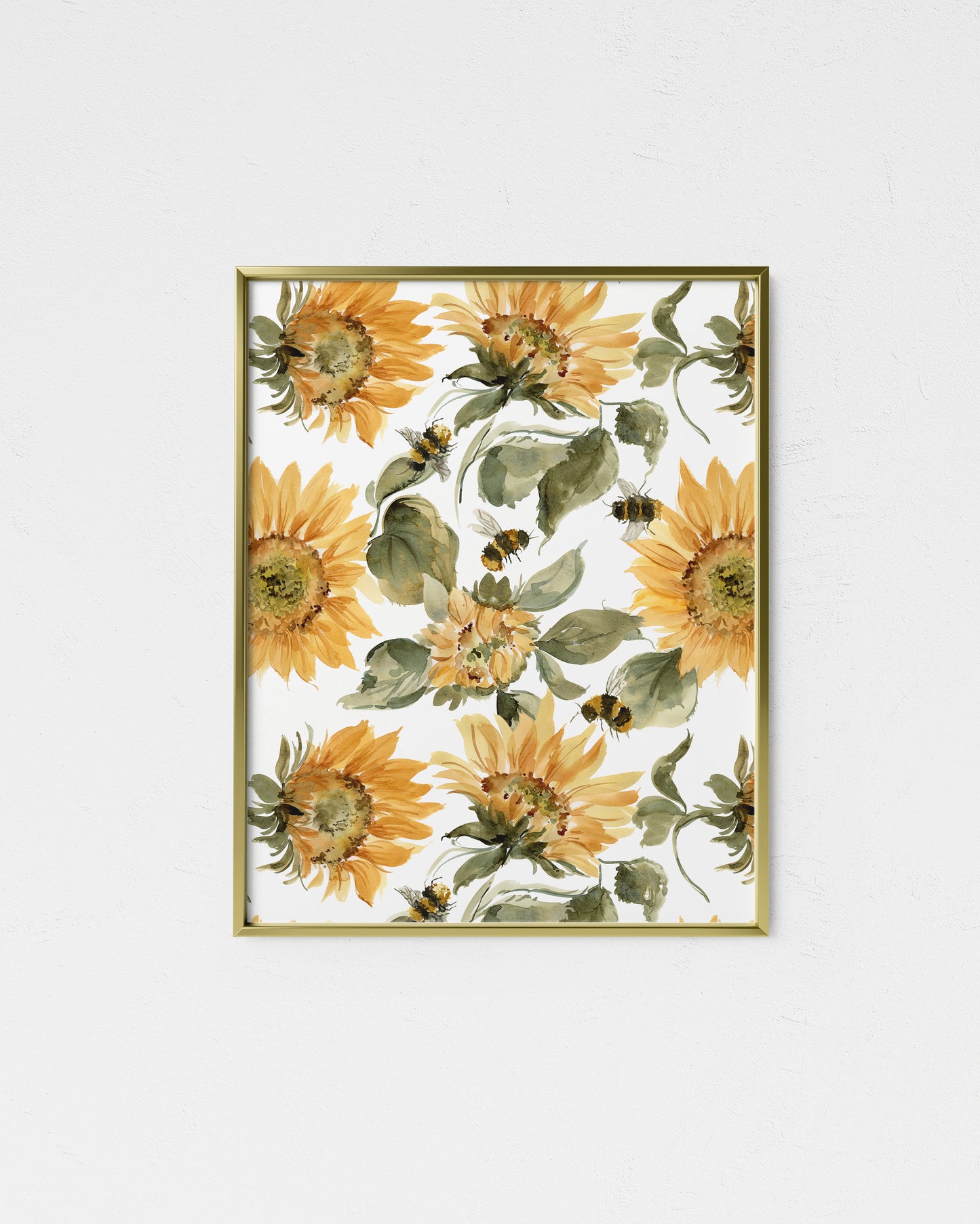 Sunflowers and Bumblebees Giclee Print