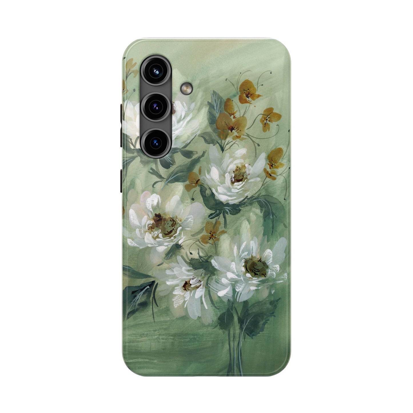 Ash Green Peonies Phone Case