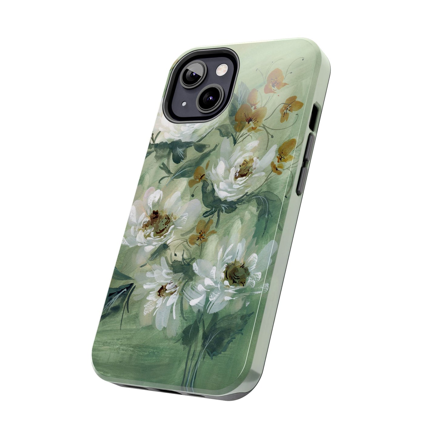 Ash Green Peonies Phone Case