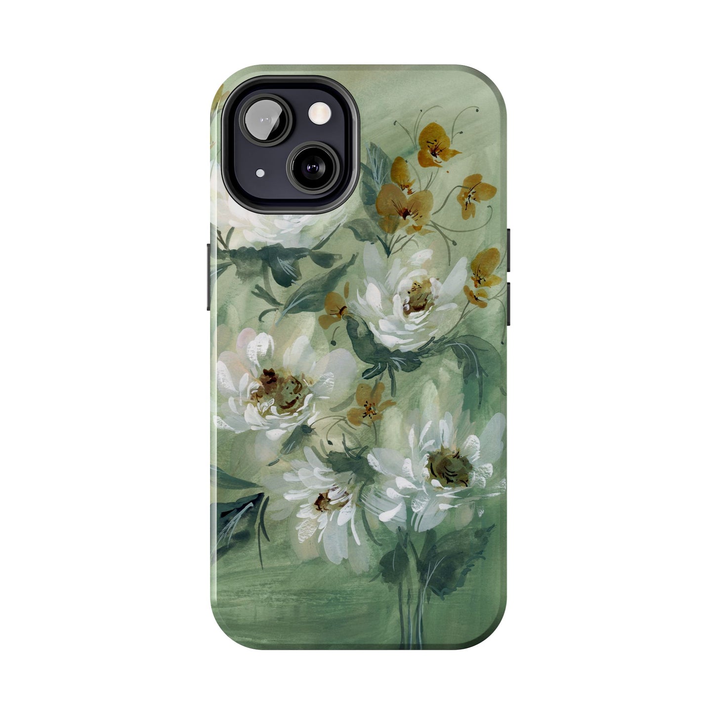 Ash Green Peonies Phone Case