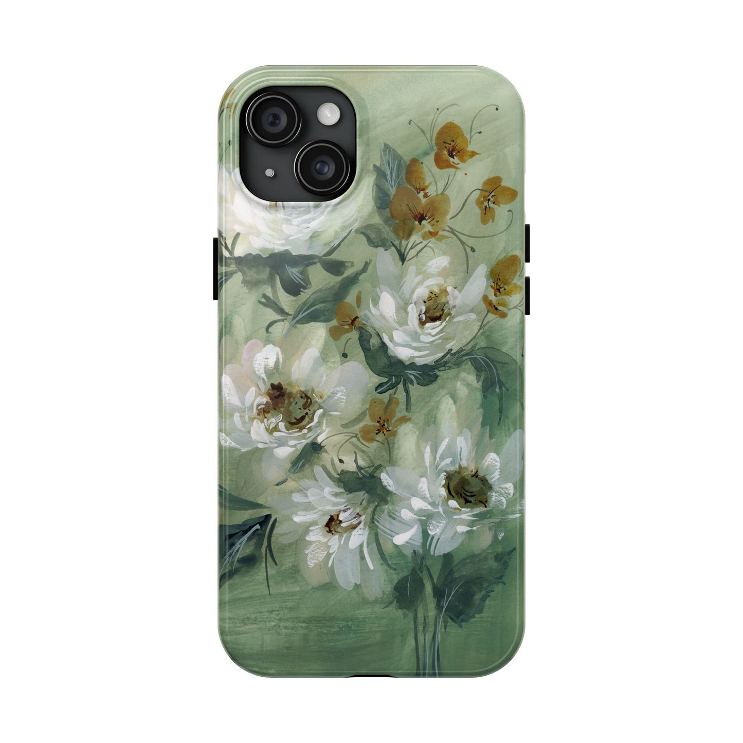 Ash Green Peonies Phone Case