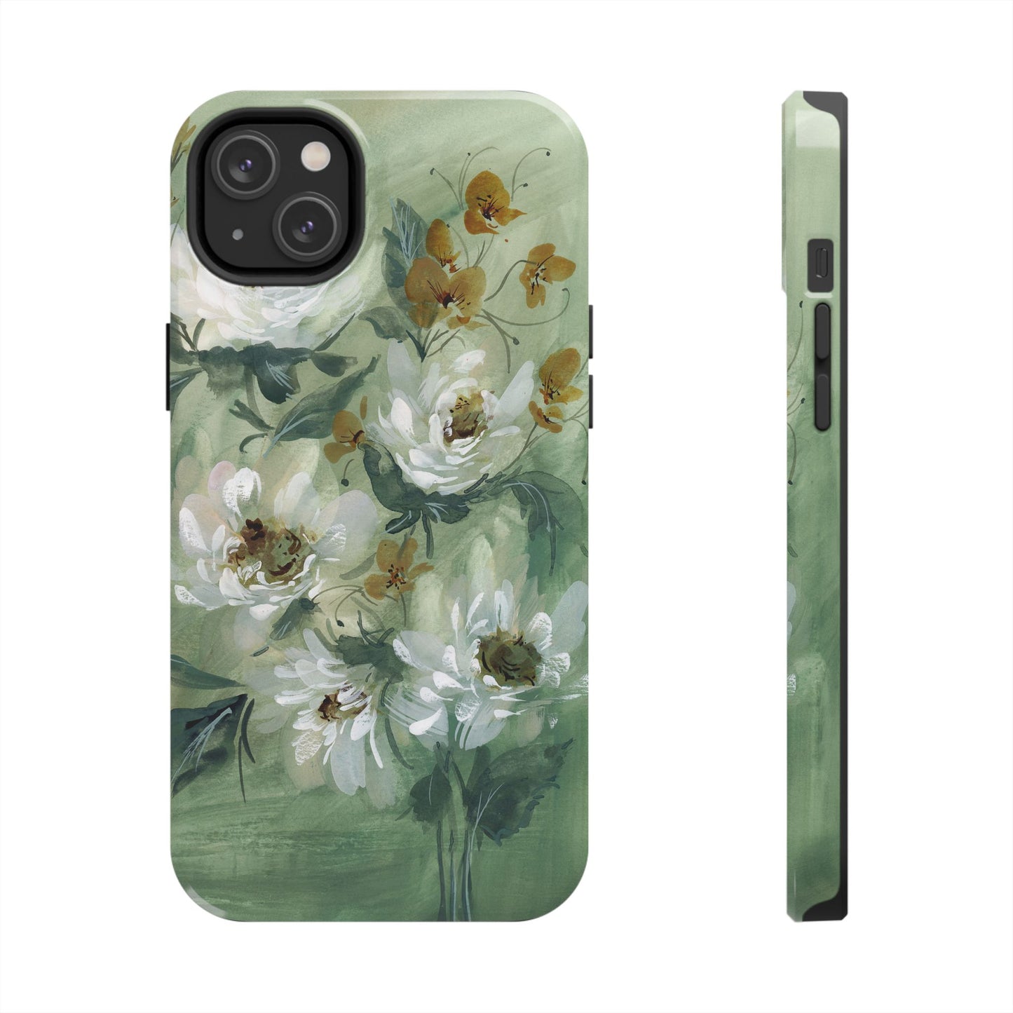 Ash Green Peonies Phone Case