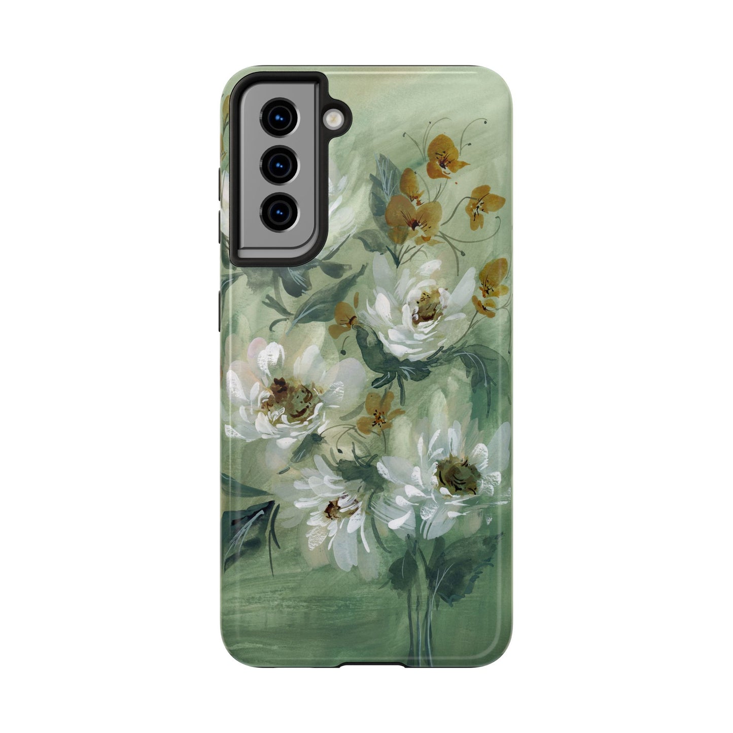 Ash Green Peonies Phone Case