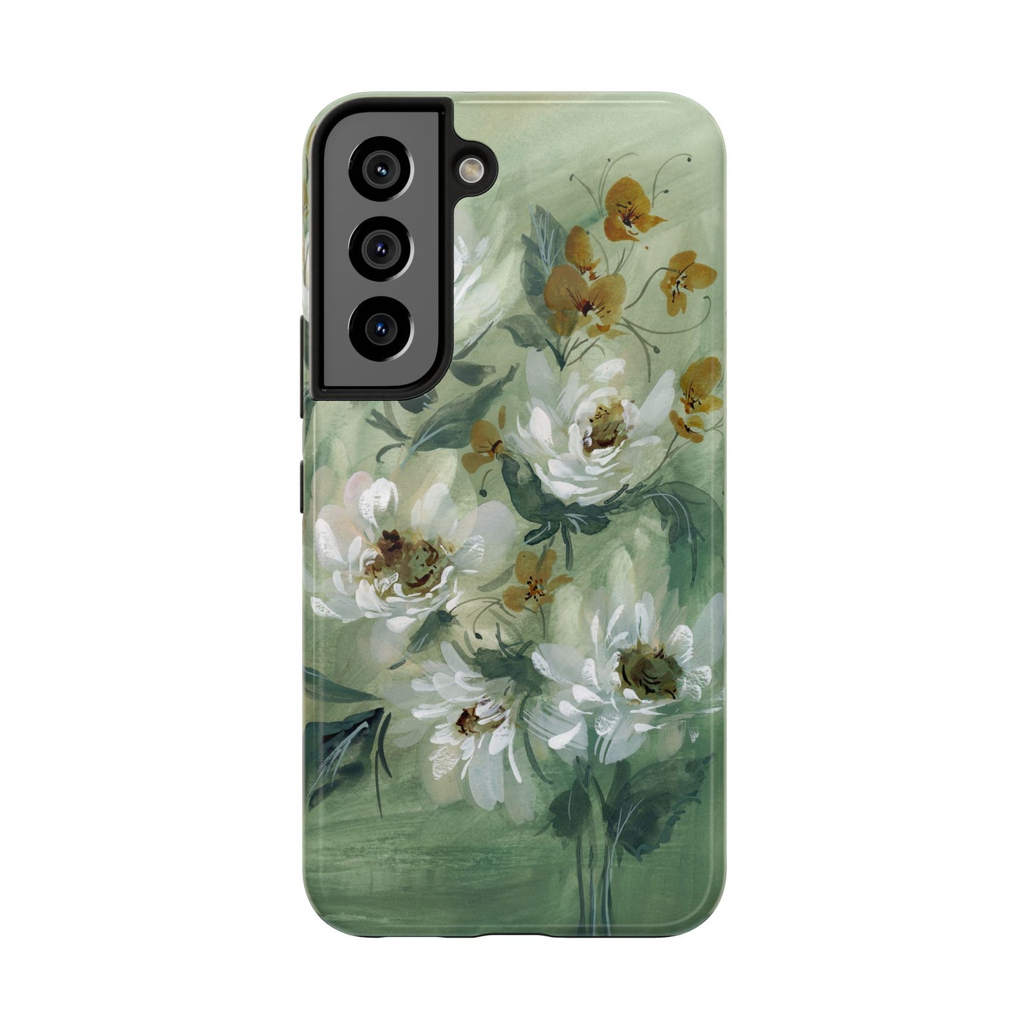 Ash Green Peonies Phone Case