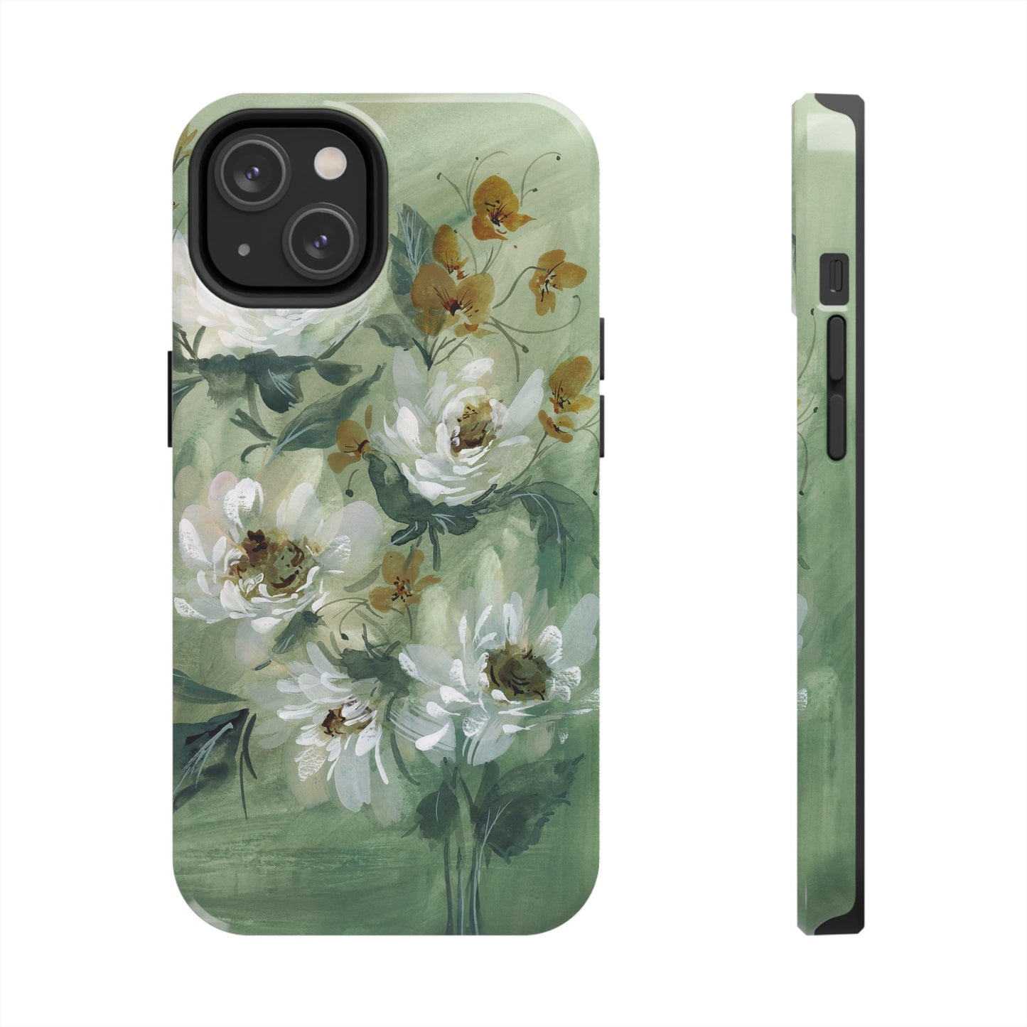 Ash Green Peonies Phone Case