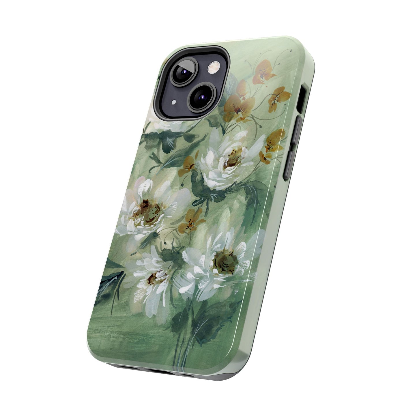 Ash Green Peonies Phone Case