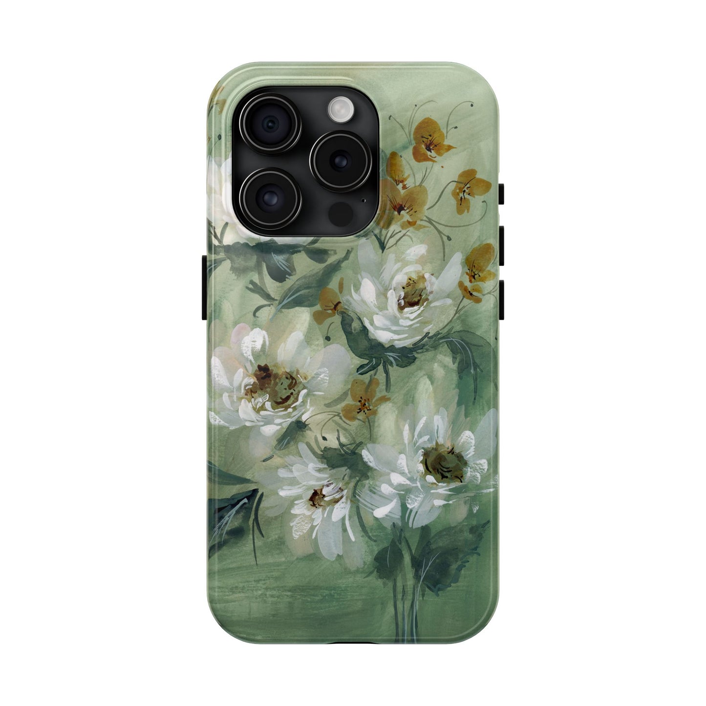 Ash Green Peonies Phone Case