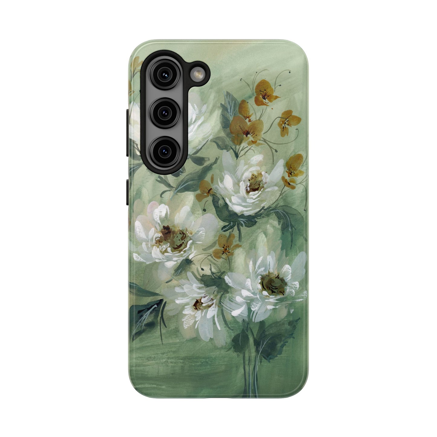 Ash Green Peonies Phone Case