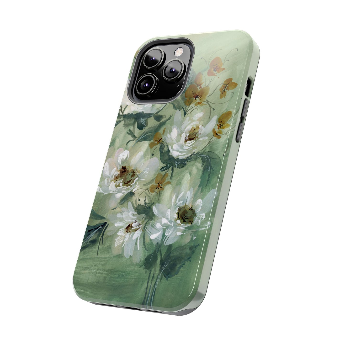 Ash Green Peonies Phone Case