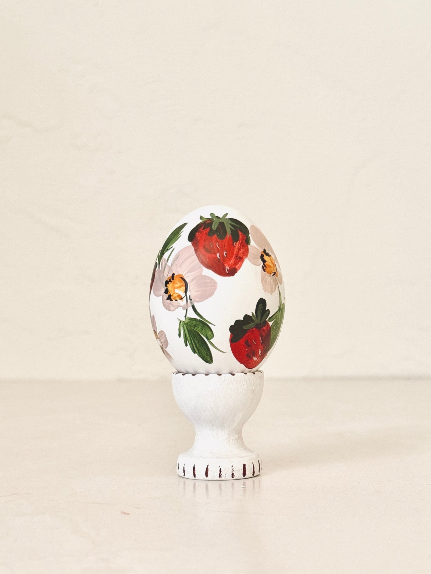 Strawberry Hand-Painted Egg