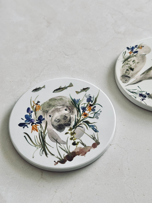 Manatee Coaster Set