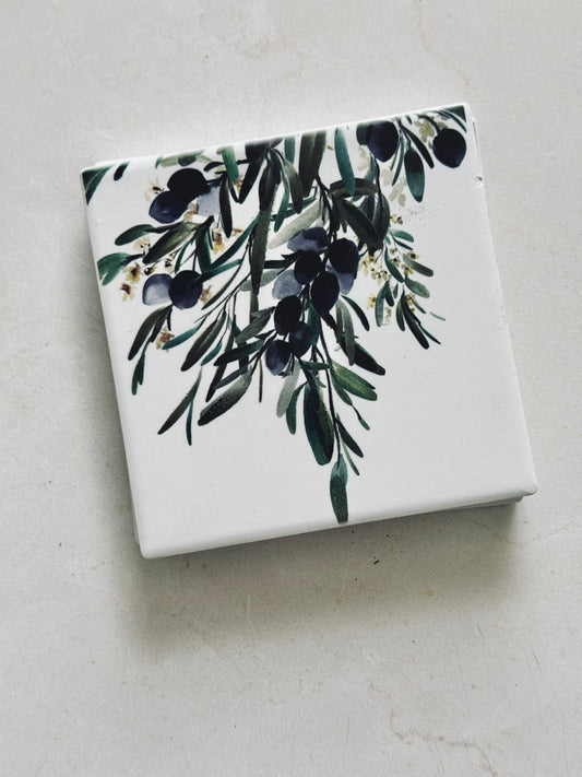 Olive Branch Coaster Set