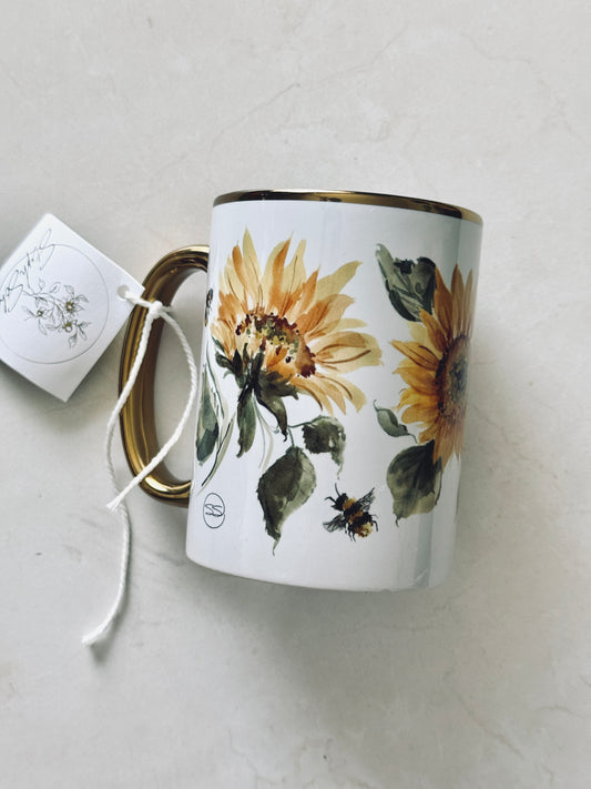 Sunflower and Bees Mug