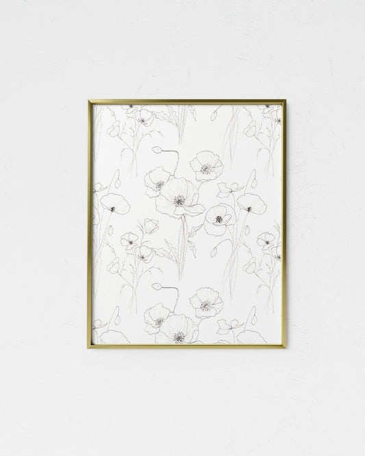 Inked Poppies Giclee Print