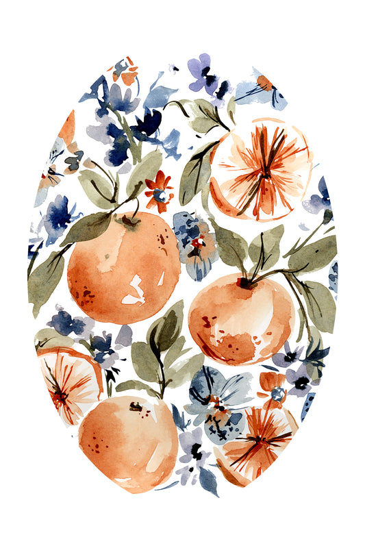 Orange Blossom Embroidery Framed Print